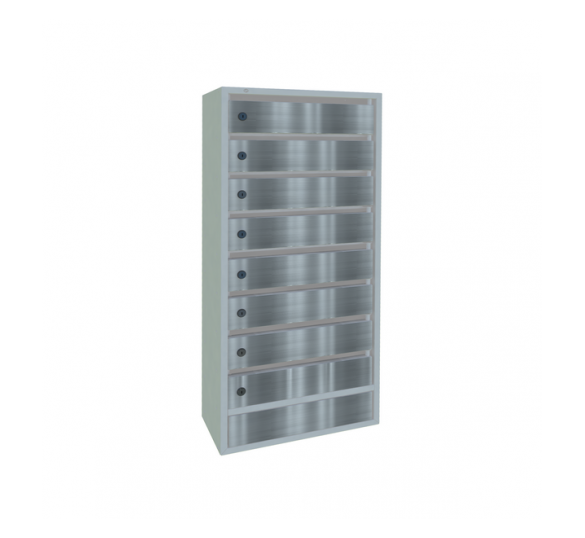 8-и секционный почтовый ящик «Орион М» с дверцами из нержавеющей стали